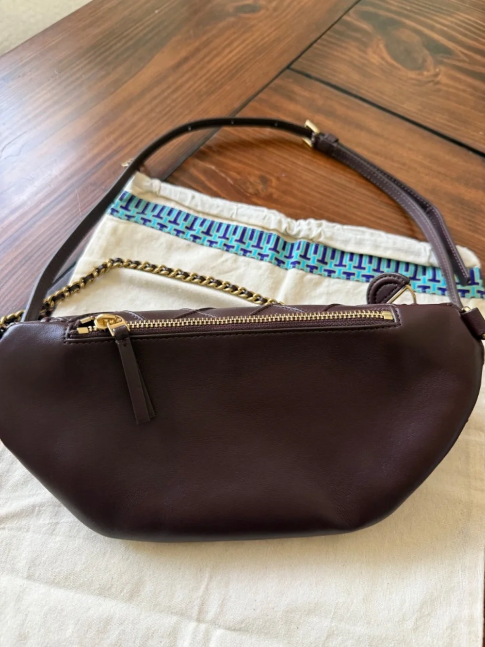 Tory Burch Fleming Nappa Leather Bag in Albarossa (Rich Burgundy)